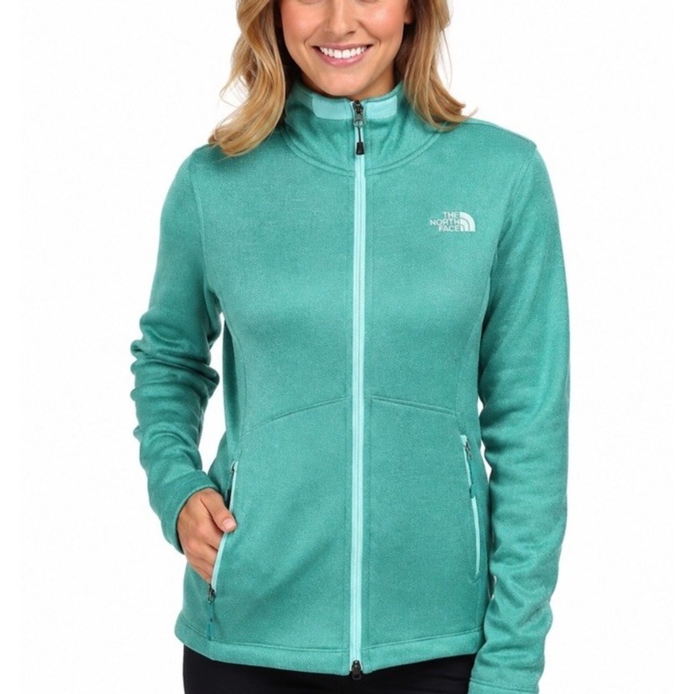 The North Face Agave Jacket Women's Size XL Full Zip Soft Shell Blue Fleece